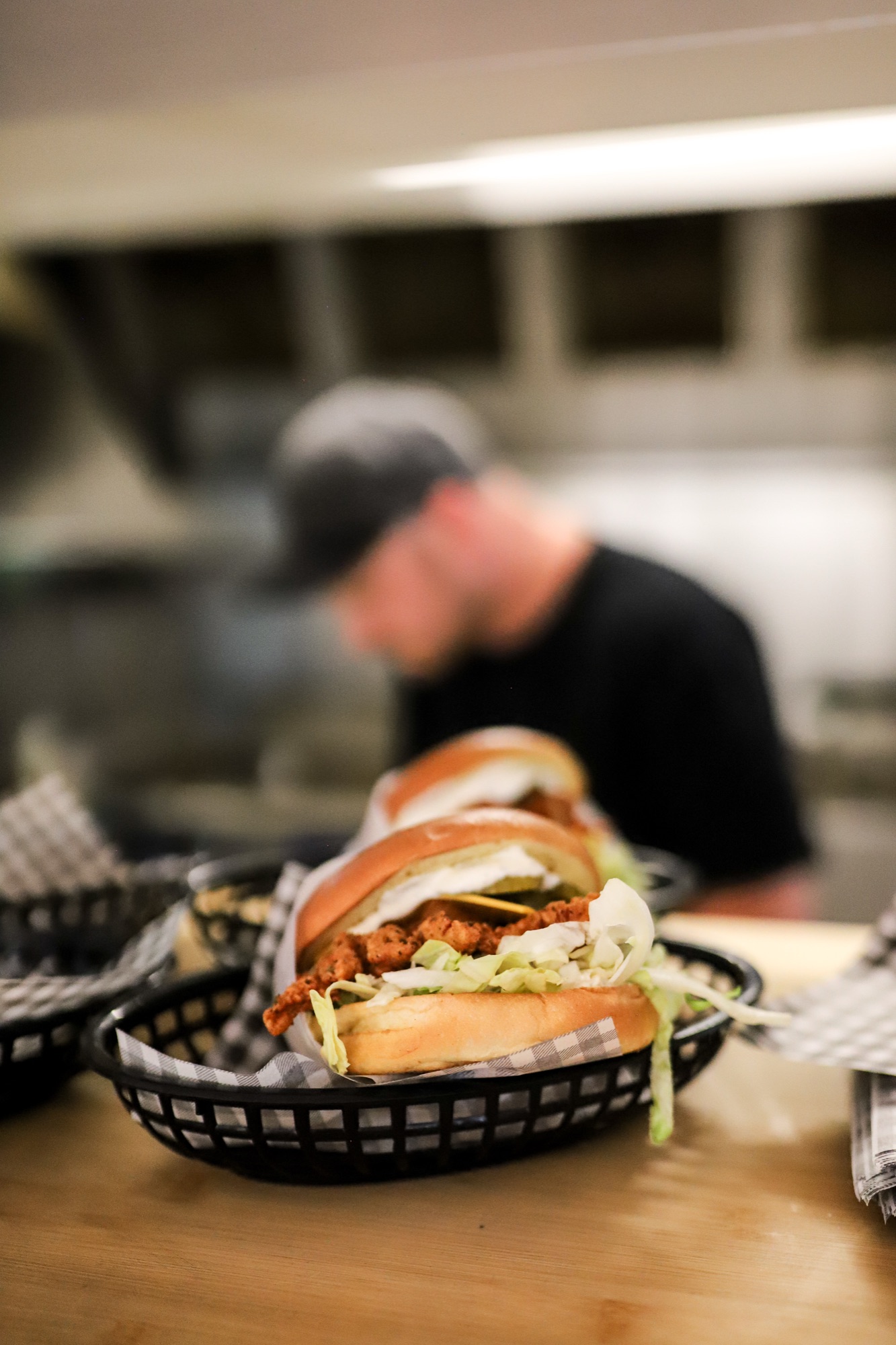 Close crop of the Hanks signature burger
